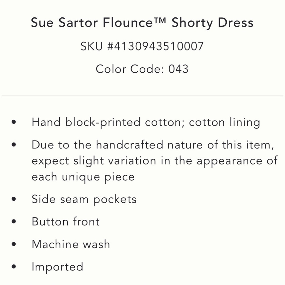 Anthropologie x Sue Sartor Flounce Shorty Dress Size Small NWT - Picture 5 of 15